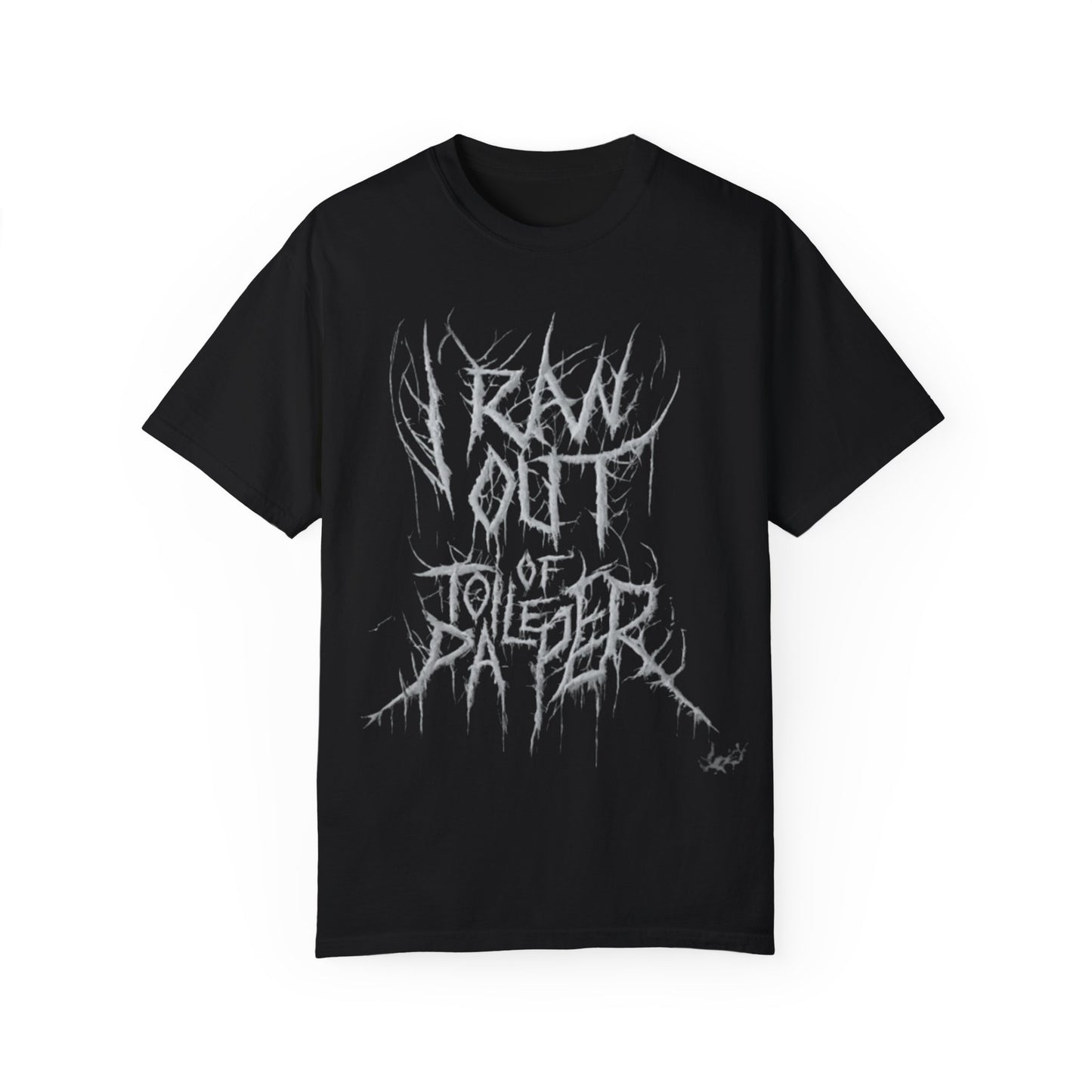 I ran out of toilet paper metal logo shirt